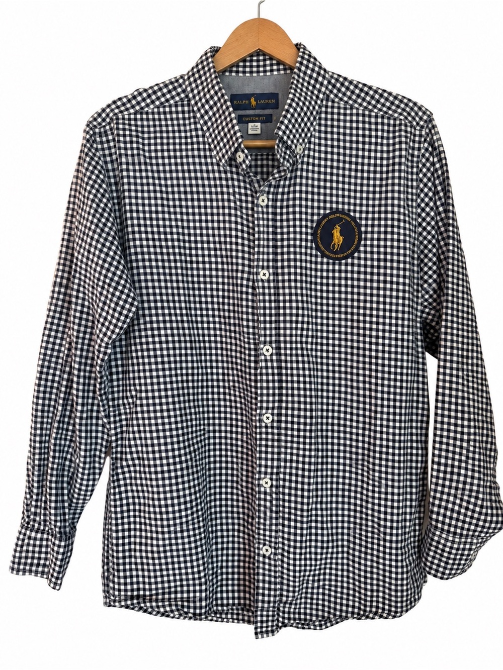 Ralph Lauren Custom Fit Black & White Gingham Shirt - Women’s Large
